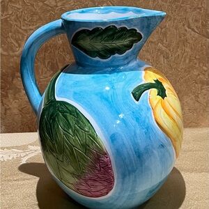 Vietri Vintage Ceramic Pitcher, Made in Italy